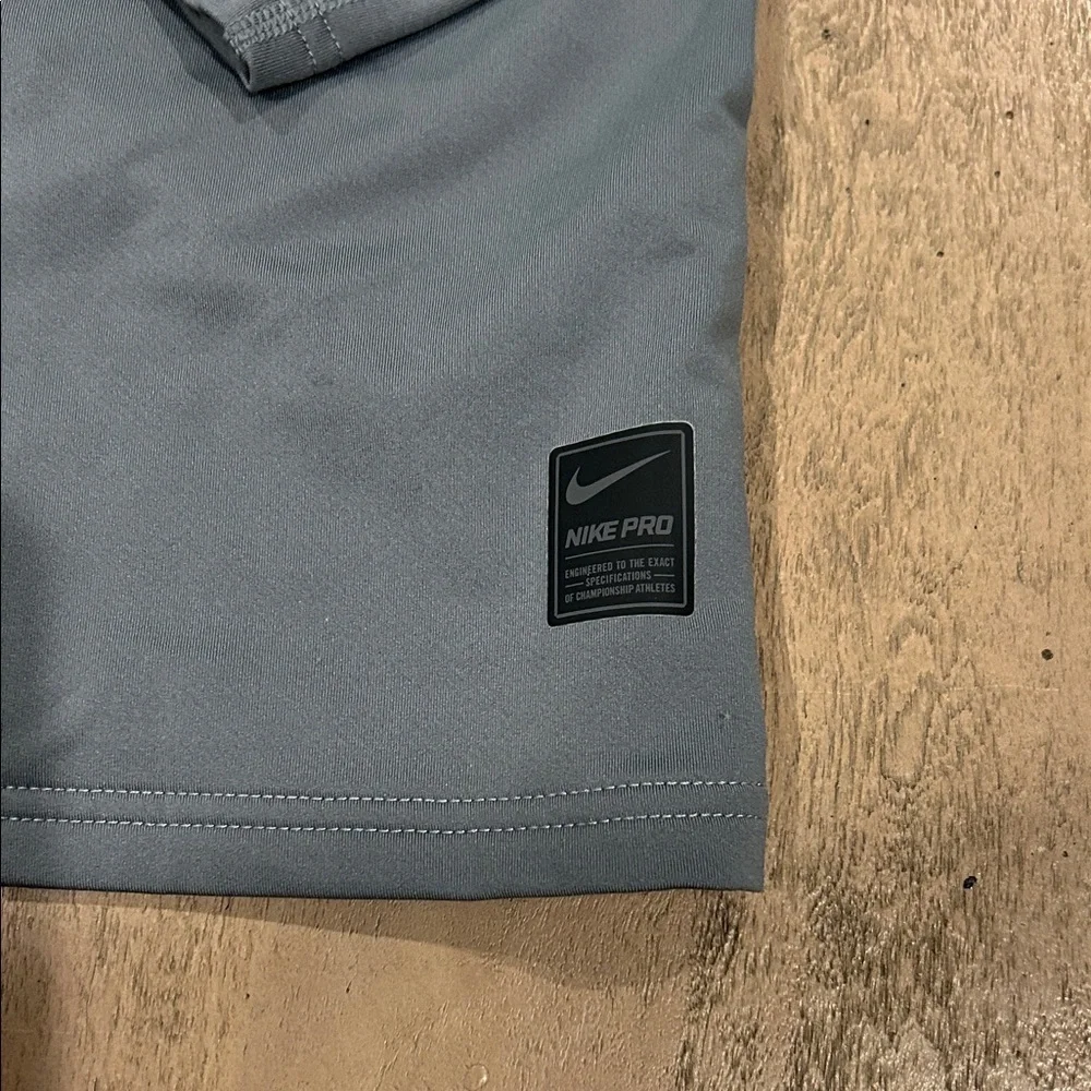 Nike Gray Long Sleeve with Orange Swoosh, hyper warm